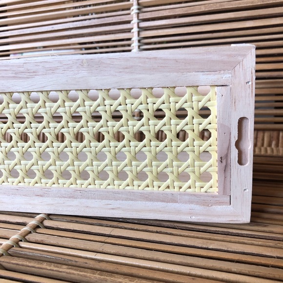 Wooden and Cane Wall Shelf - Picture 3 of 5